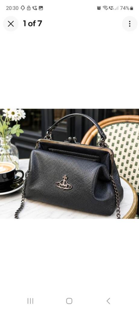 Original Vivienne Westwood Black Frame Bag with Chain Strap