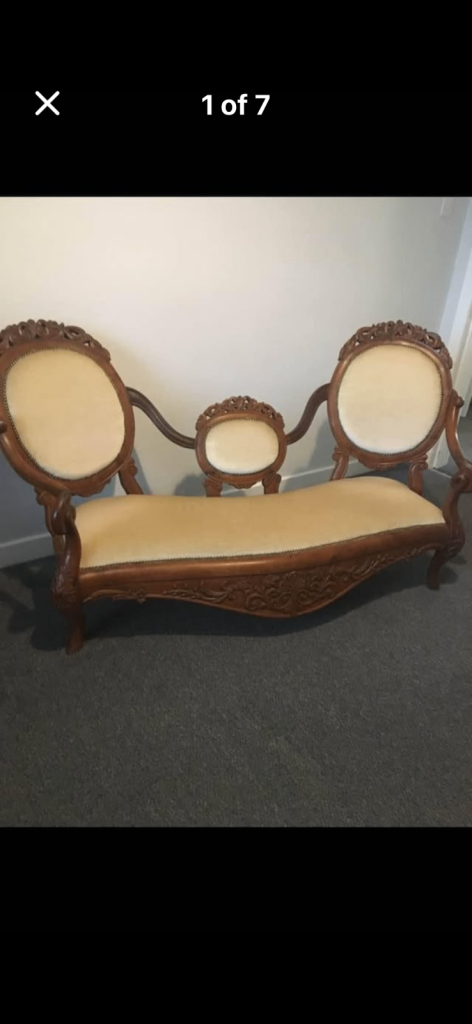 Antique hand carved 3 seater sofa 