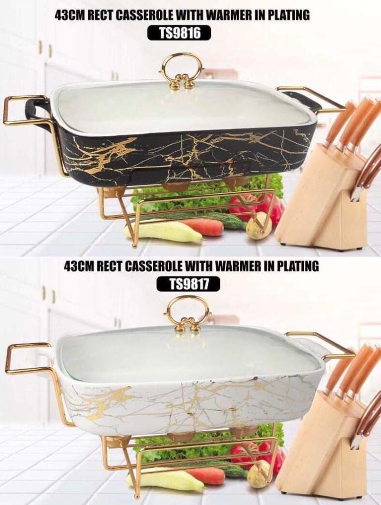 Porcelain Casserole Food Warmer Tealight Candles Buffet 43cm Chafing