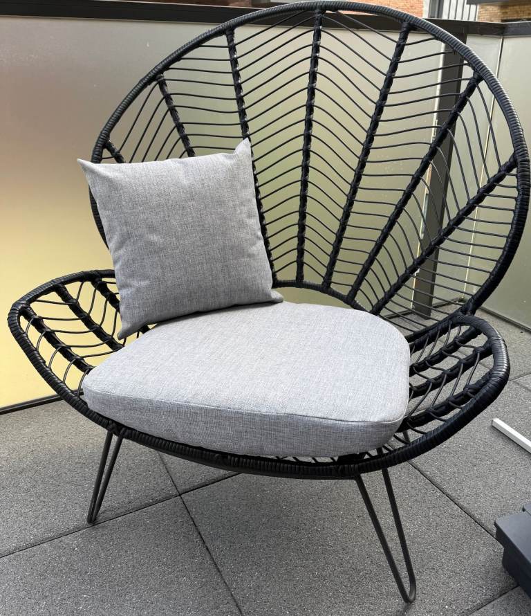 John Lewis Chevron Statement Garden Chair, Black