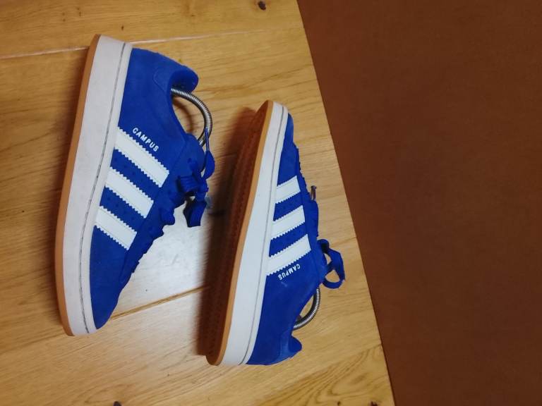Adidas Campus Trainers – Blue Suede, UK Size 5, Good Condition