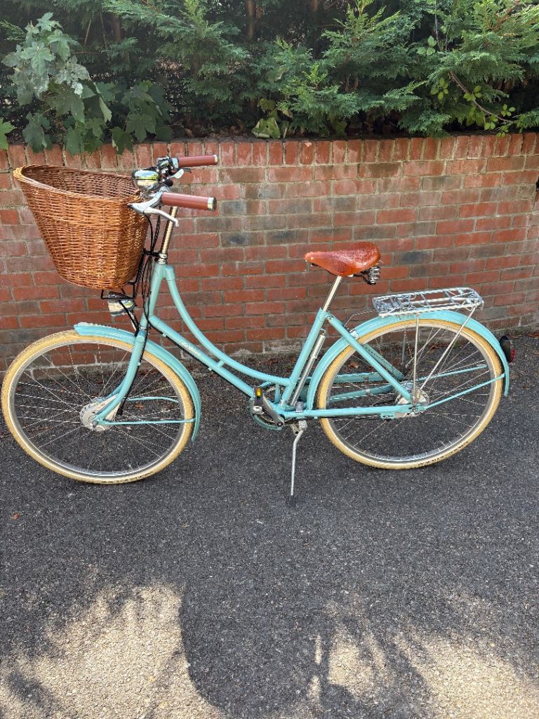 Pashley Britannia Bike in Duck Egg Blue with Wicker Basket – Excellent Condition