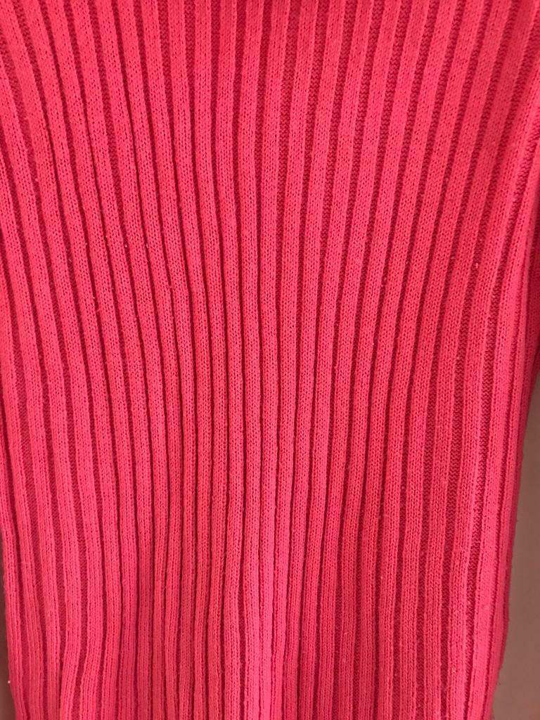 Beautiful coral thick knitted polo neck jumper