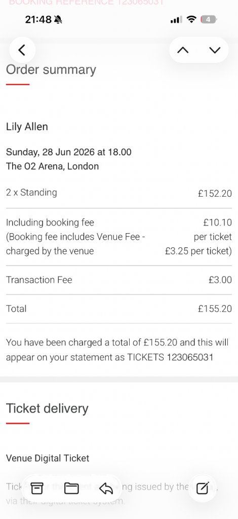 Lilly Allen tickets Sunday 28th June @ O2
