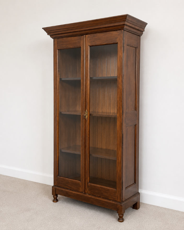 Lovely Wooden Bookcase with Glass Doors – Good Condition - Collection Only 