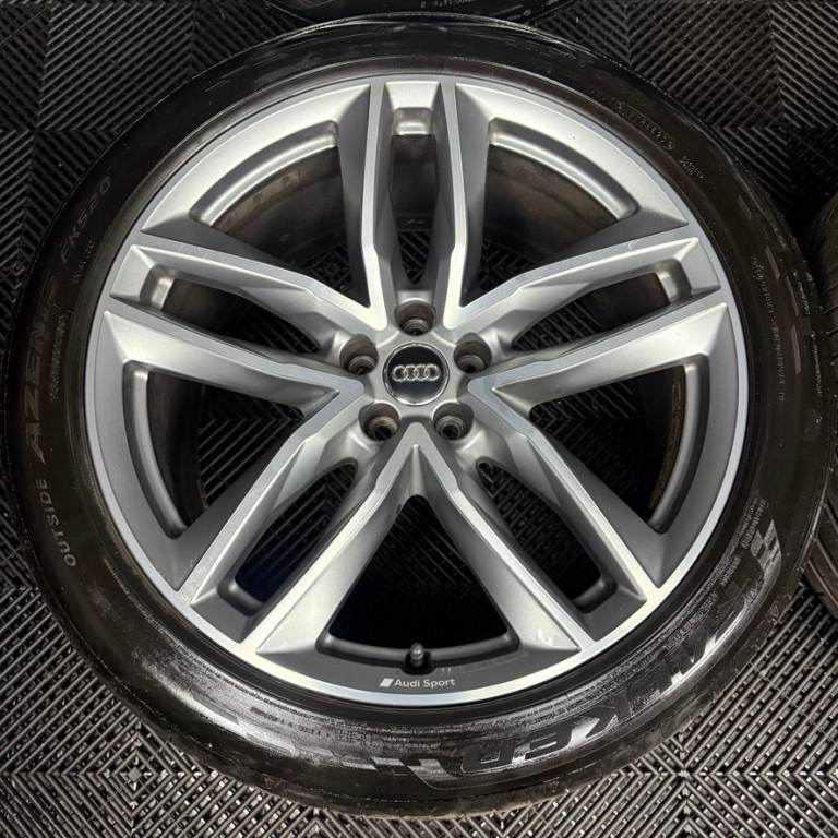 21'' GENUINE AUDI Q7 S LINE RS GREY DC ALLOY WHEELS ALLOYS TYRES