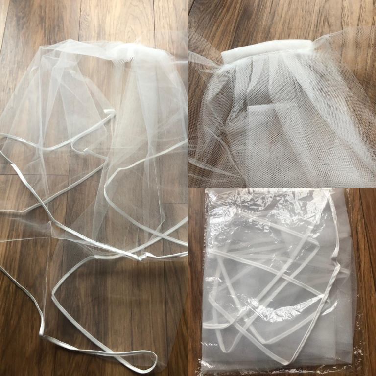 2 Tier Veil in White with hair grip - Brand New
