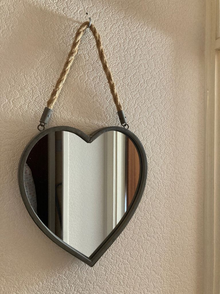 Biggie best rustic grey heart mirror