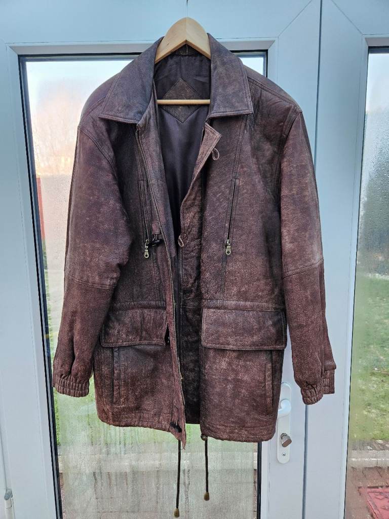 Mens real leather quality jacket