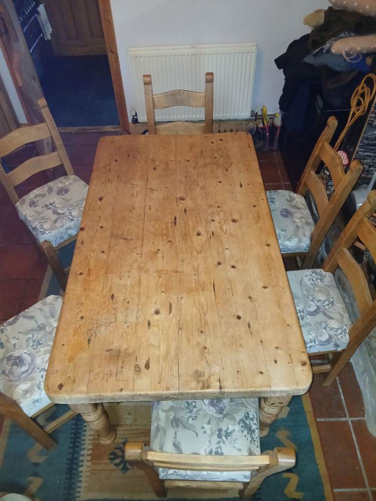 Antique pine dining table