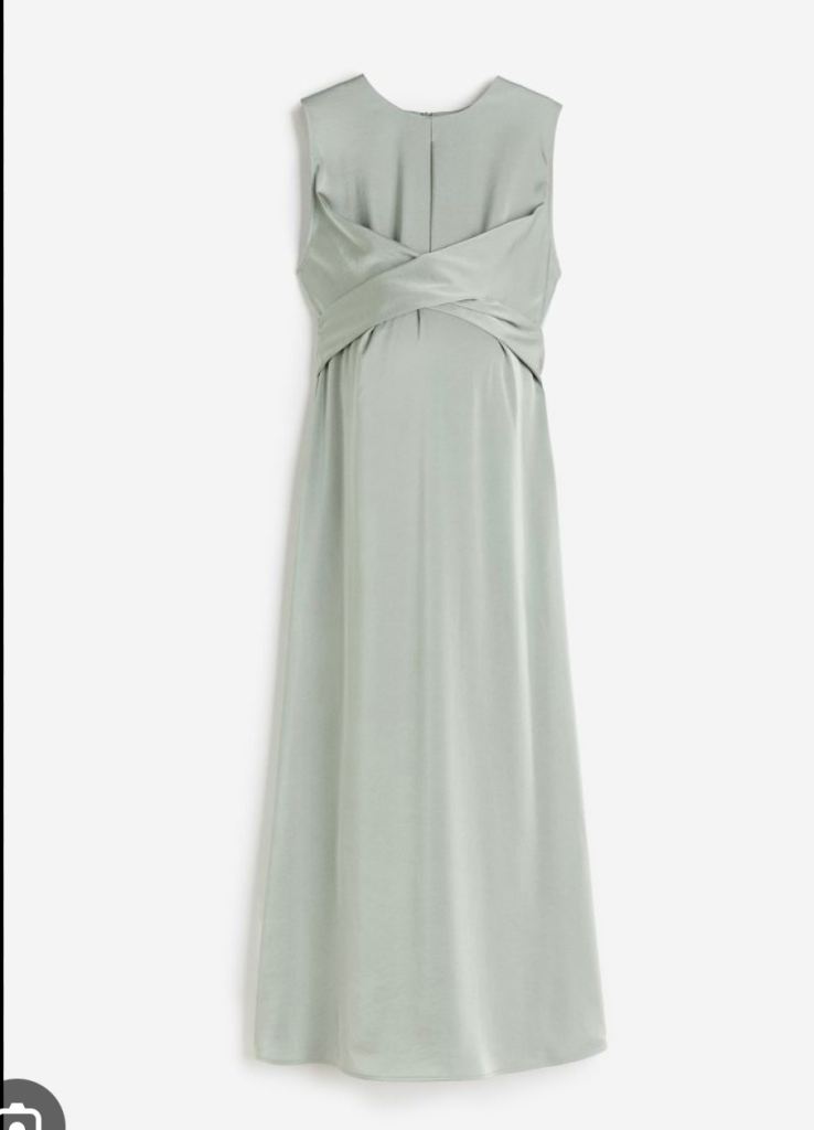 Worn Once satin Sage green maternity dress size L