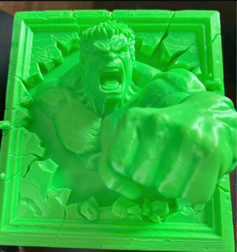 Hulk Wall Art Decor – 3D Printed, Bright Green