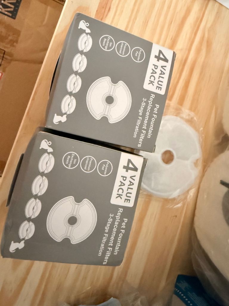 Pet Fountain Replacement Filters 4-Pack – New, 3-Stage Filtration