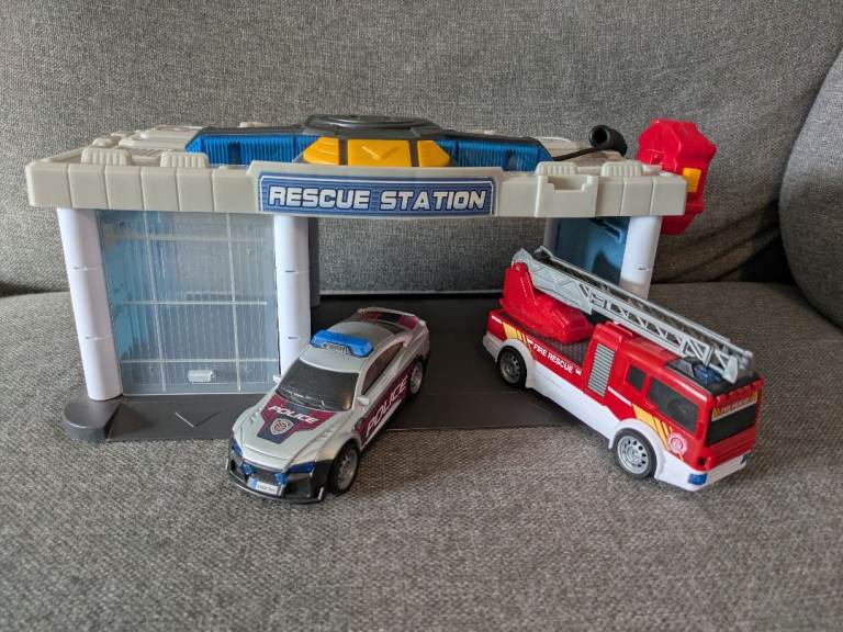 Rescue station with police, fire and a microphone 