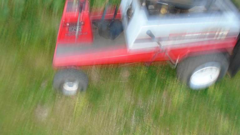 Red Ride-on Lawn Mower – Fair Condition