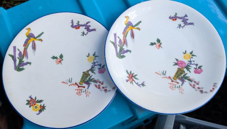 2 x Royal Worchester : Fine Bone China : Plates with Chinese Designs