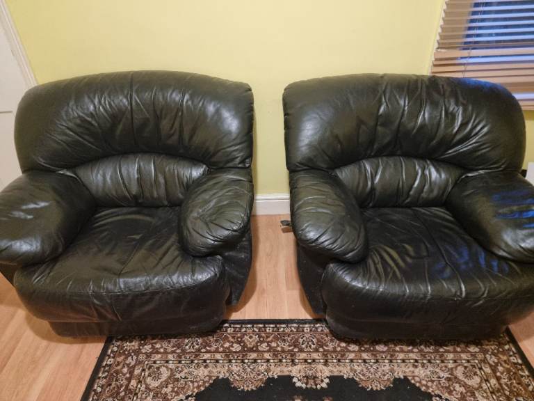 Black Sofa and Two Armchairs  FREE
