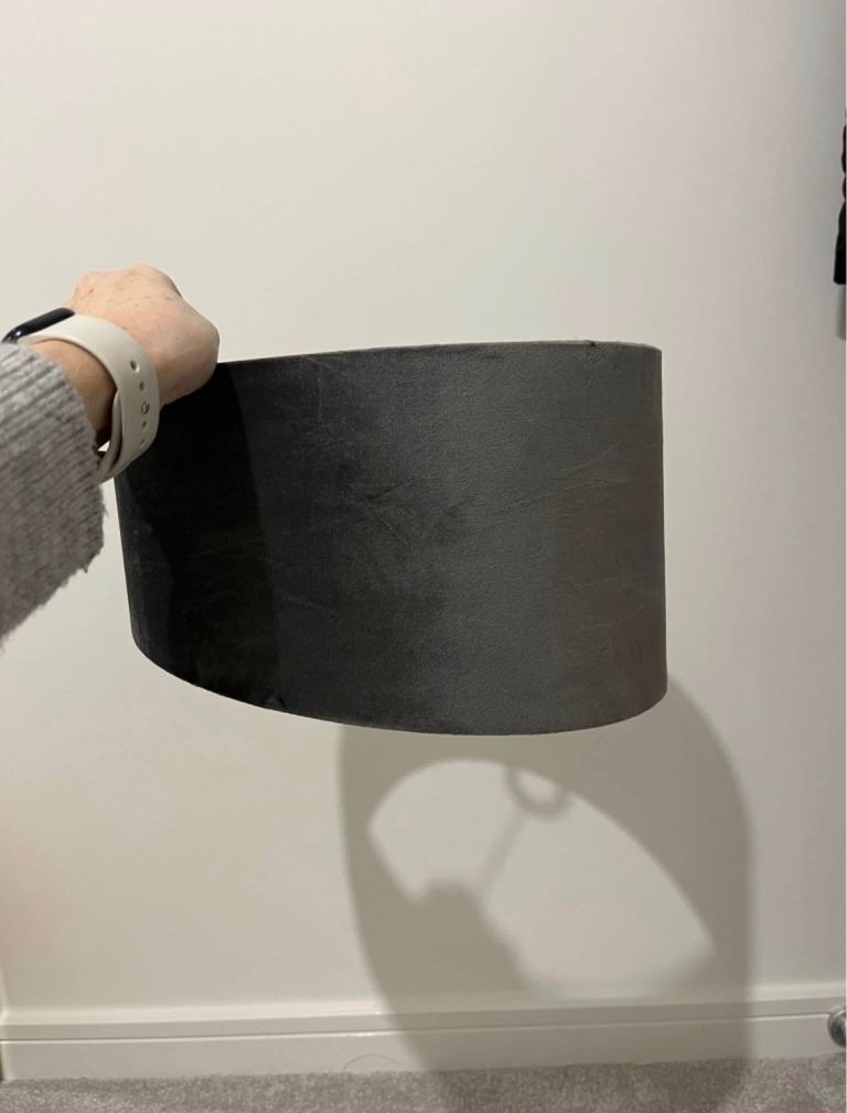 Grey asymmetric lamp shade