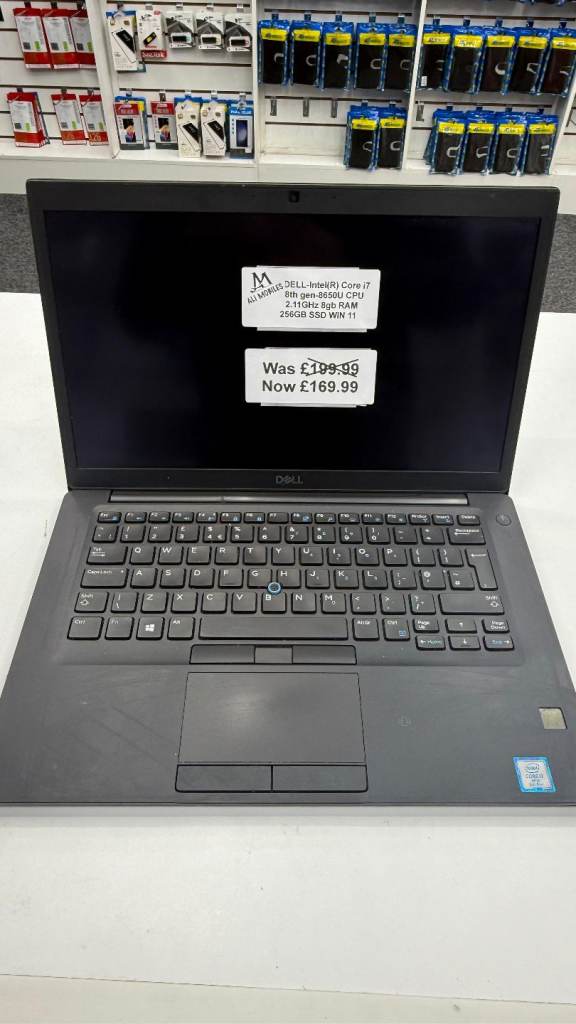 Like New Used Laptop Touch DELL-Intel(R) Core i7 8th gen-8650U CPU 2.11GHz 8gb R