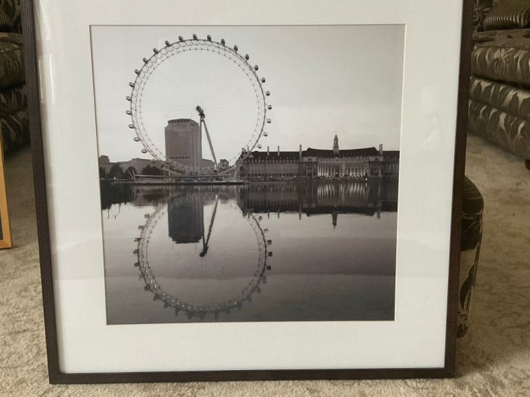Framed Large Print of The London Eye and City Hall from smoke free home