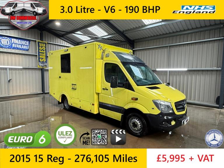 2015 15 Reg Mercedes Sprinter 519 CDI MWB Auto Ex-NHS Ambulance Service + VAT