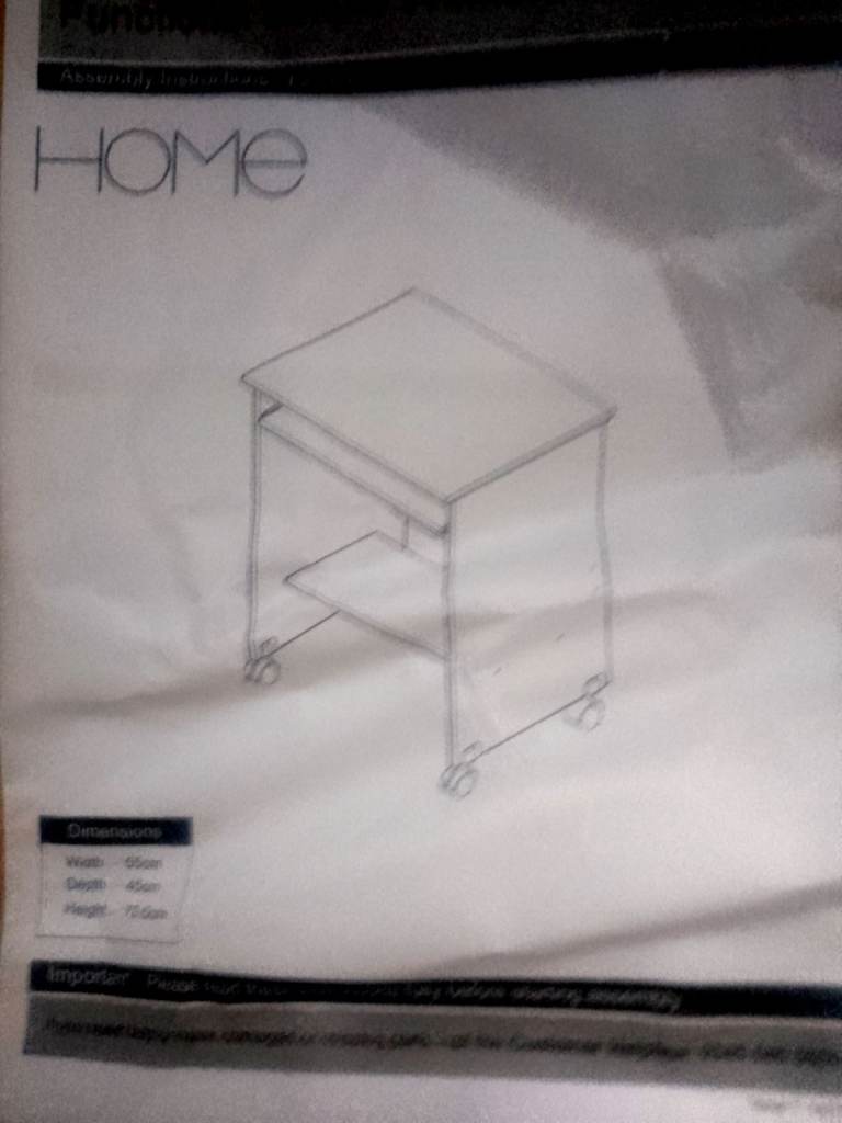 Flat pack computer desk 