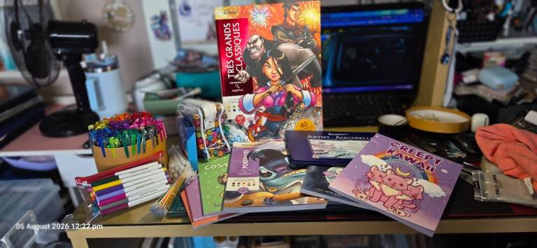 Adult colouring bundle books, Alcohol markers,  gel pens,  pencil Crayons Disney colour by number 