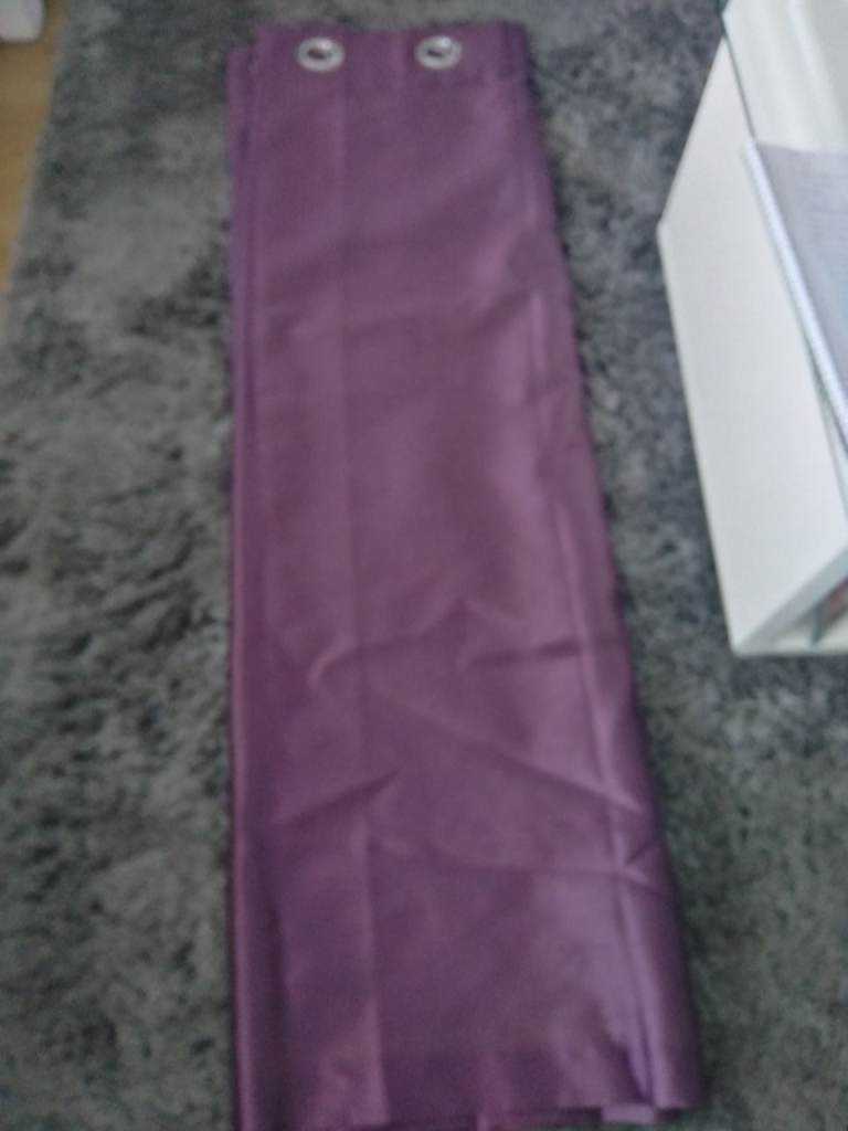 Pair purple curtains size 65in w x 54in drop