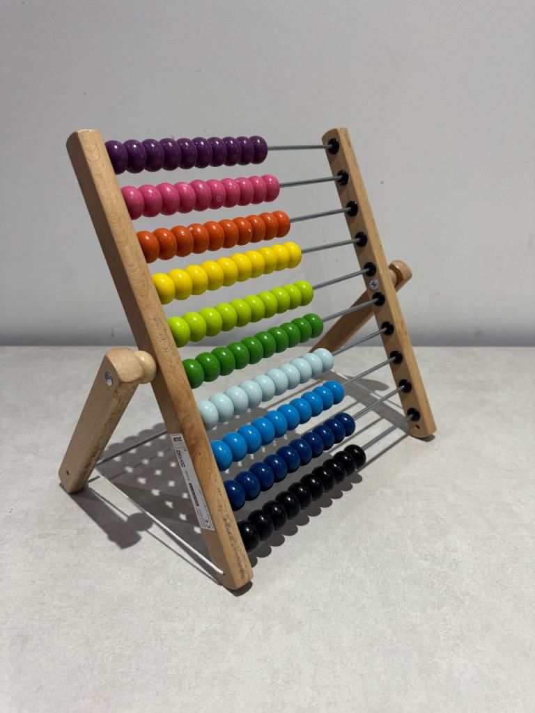 Wooden Abacus with Colourful Beads – Good Condition