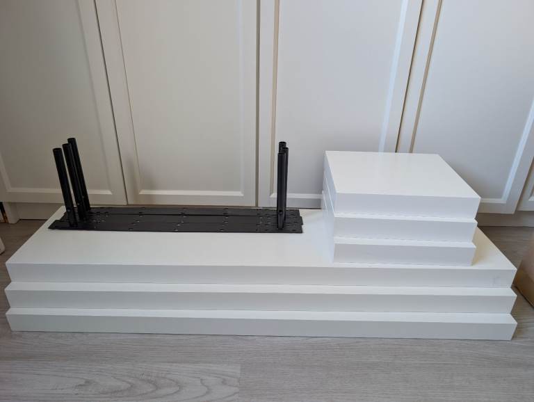 6 x White IKEA Lack shelves