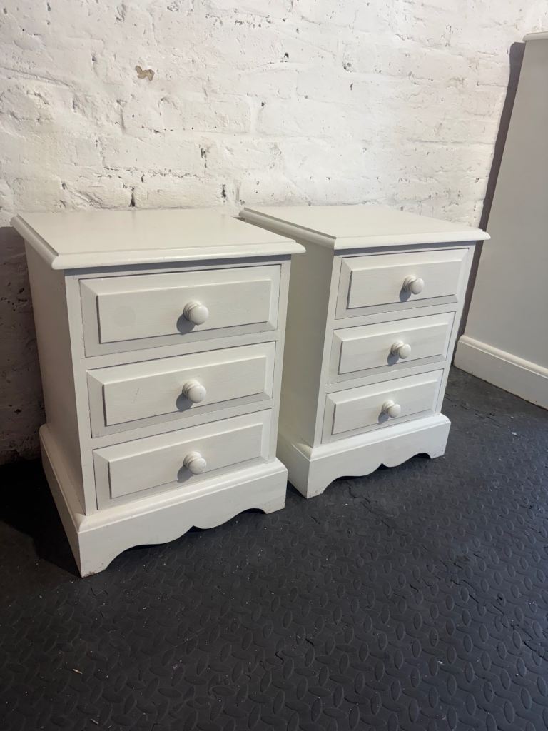 2 Vintage Matching Solid Wooden Bedside Tables