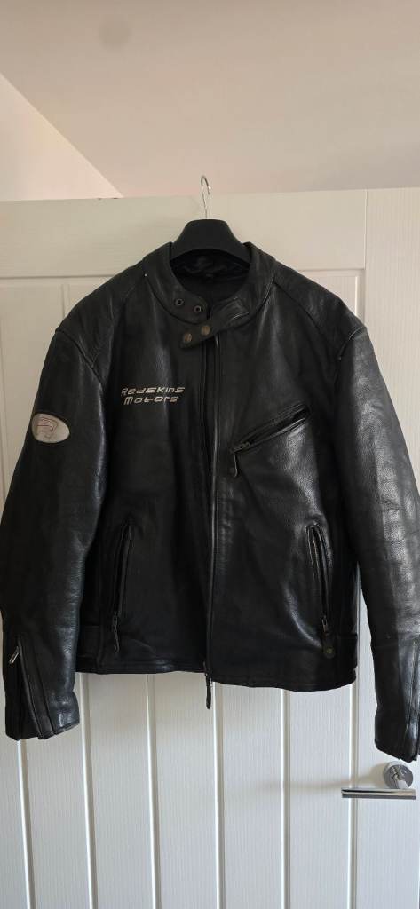 RDS Black Leather Motorcycle Jacket – Good Condition