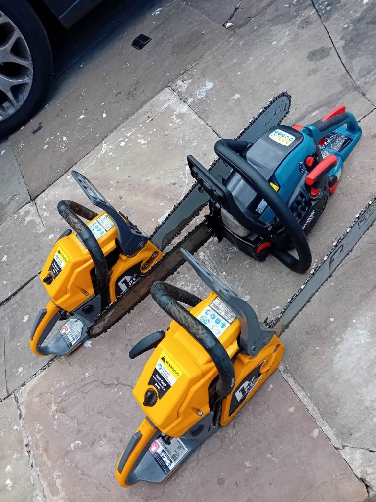 3 petrol chainsaws 