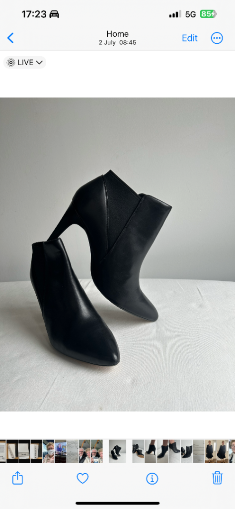  Clarks Black Leather Ankle Boots 