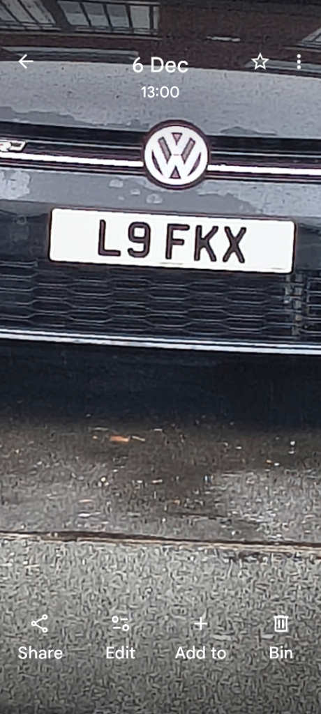 L9FKX cherished personal number plate