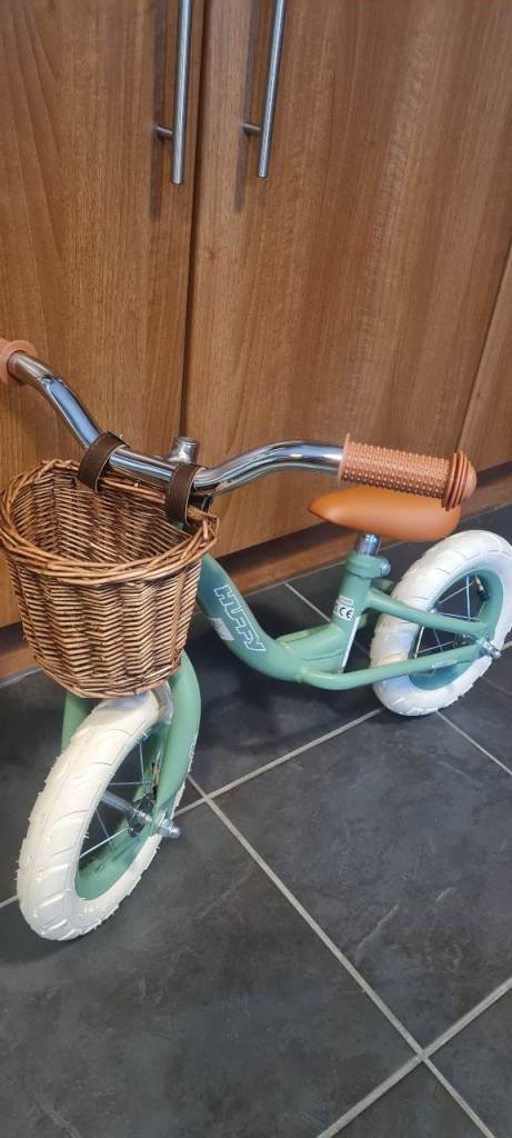 image for Childrens vintage balance bike with basket