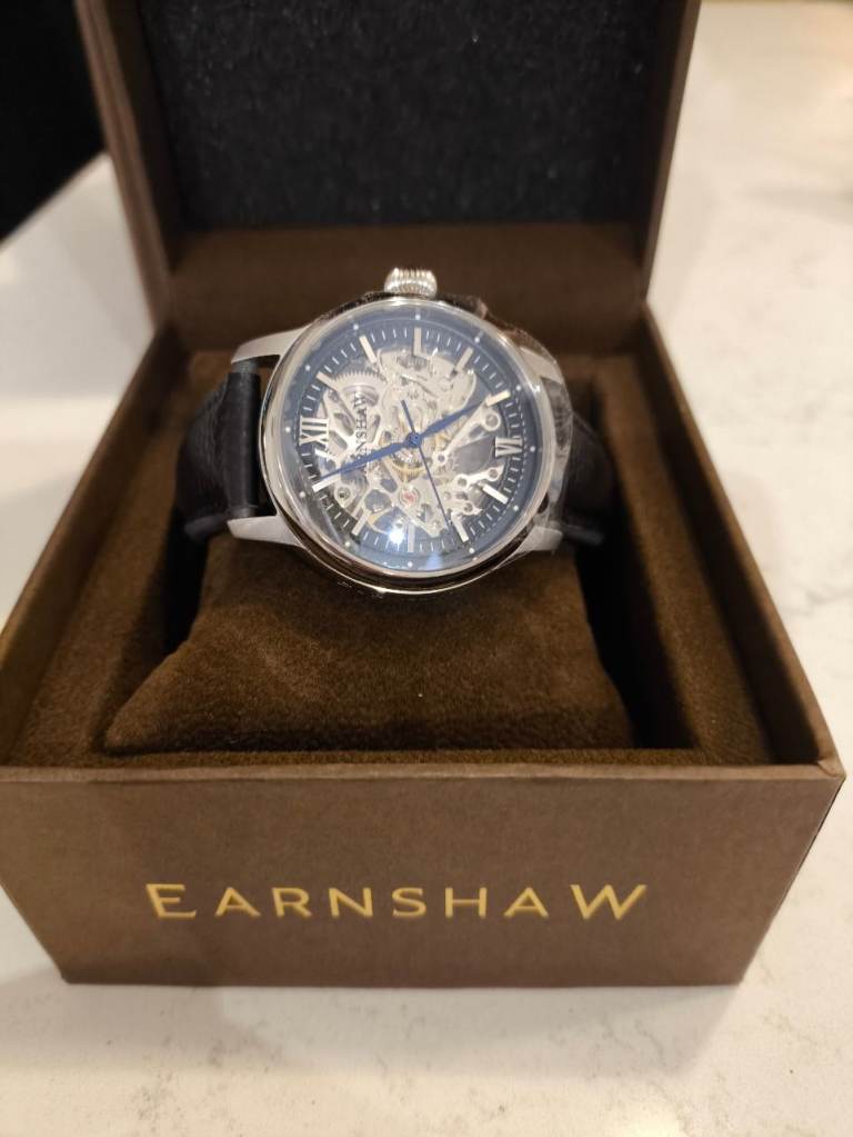 Gents, mens, automatic skeleton watch, new in box