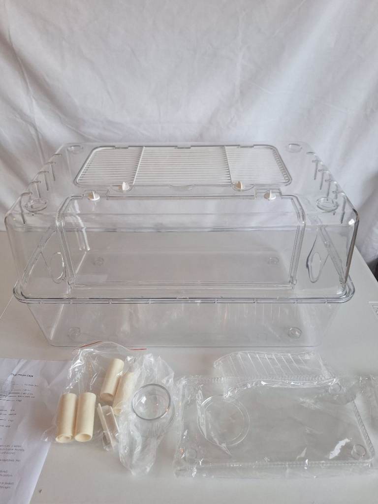 60cm Acrylic Hamster Cage Extension, Large Transparent Habitat Extension for Syrian Hamster & Mice.