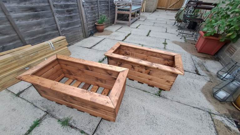 Pair of Wooden Garden Planters – As Good As New