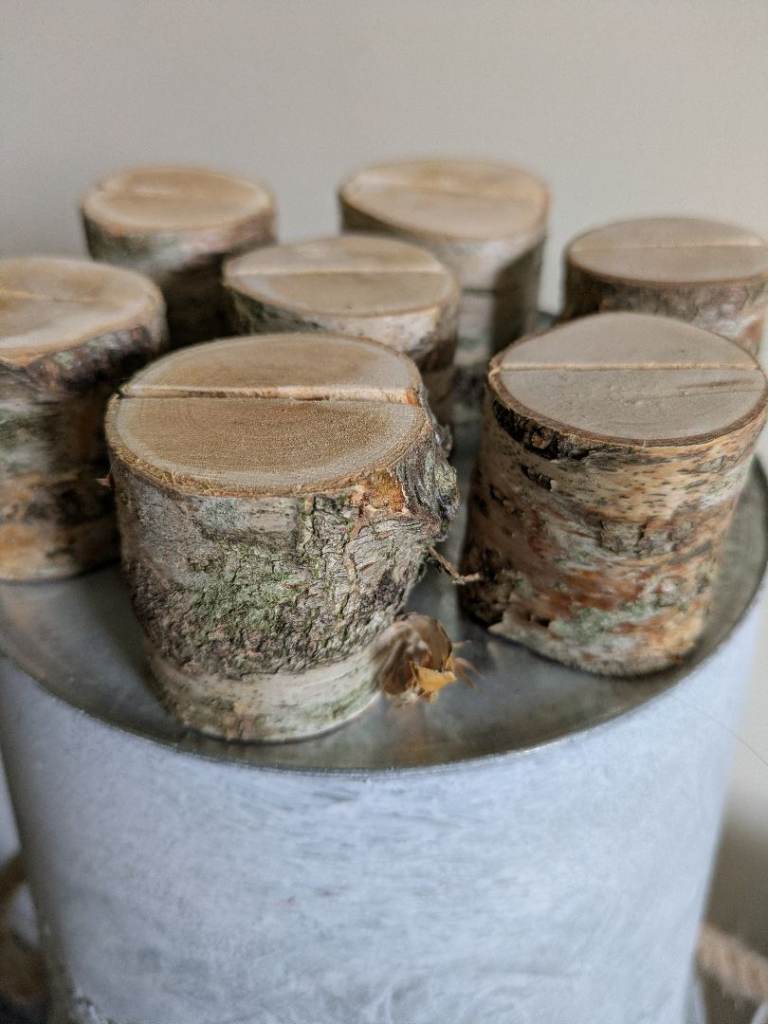 Set of 15 Birch Wood Place Card Holders