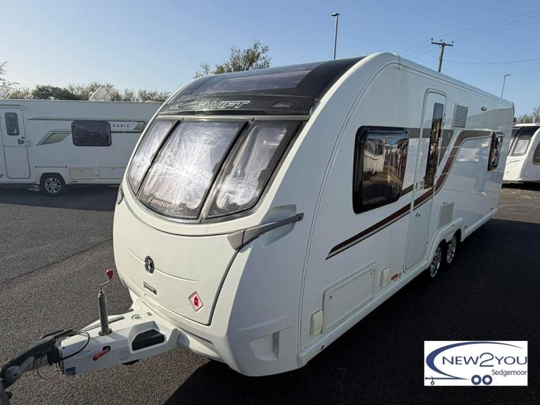 2016 Swift Conqueror 650 4 Berth TWIN AXLE ISLAND BED Caravan- STOCK J015