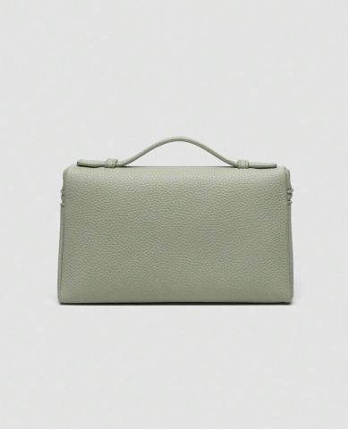 Pistachio leather PV Texture Light Green Crossbody Handbag | in