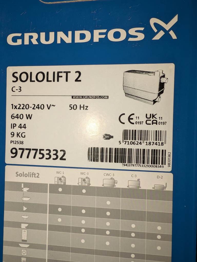 image for As new Grundfos Sololift2 C-3 Macerator