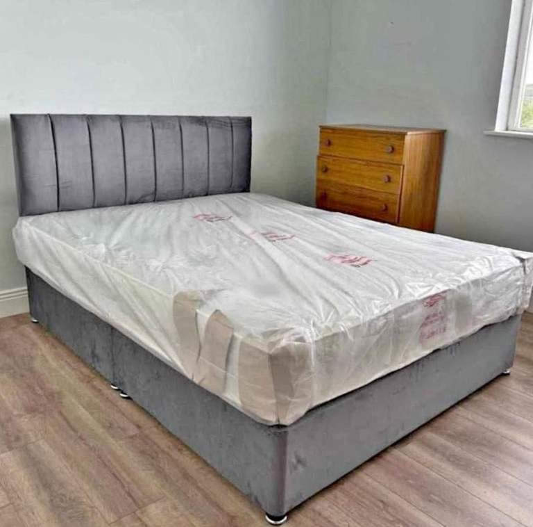 Plush velvet single double and king size bed quick delivery service 