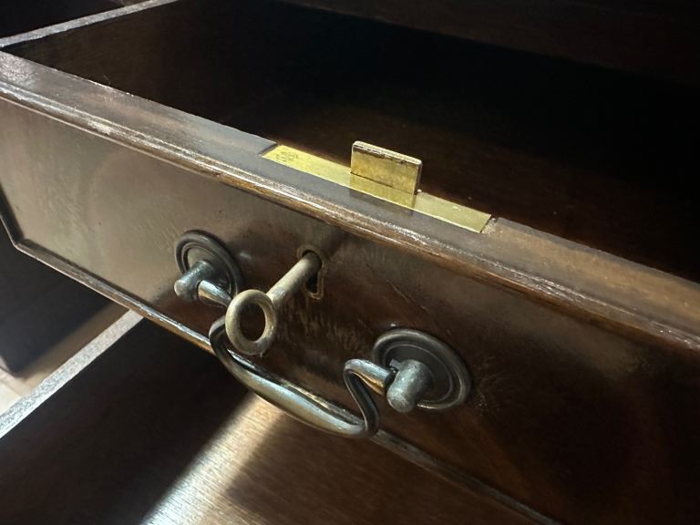 Large Antique Style Captains Bankers Desk Green Leather Twin Pedestal Partners #32