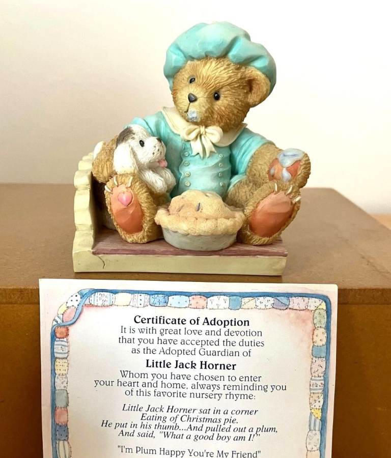 Cherished Teddies Bear Little Jack Horner with Certificate