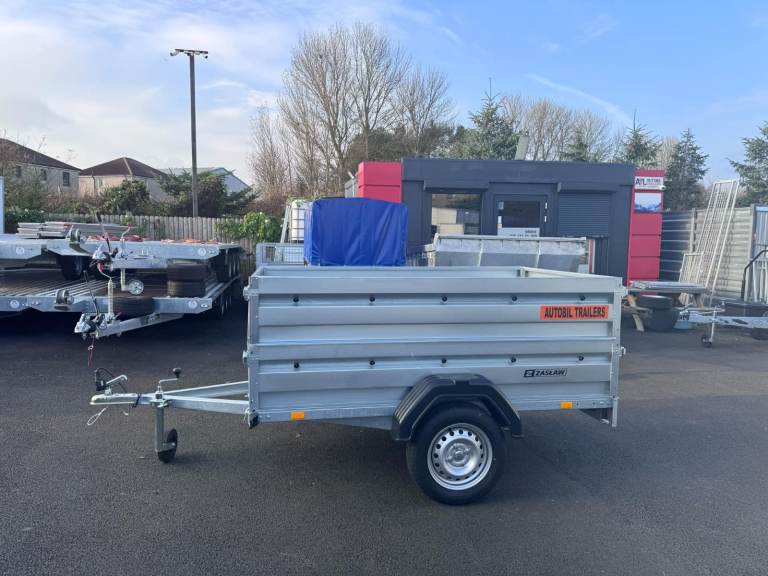 BRAND NEW ZASLAW 7FT x 4FT SINGLE AXLE DOUBLE BROADSIDE TRAILER 750KG