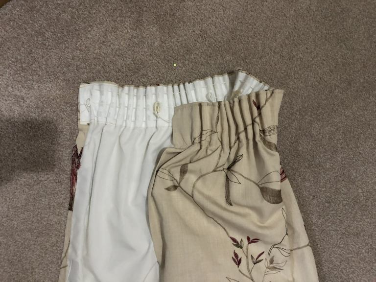 2 x cream curtains 