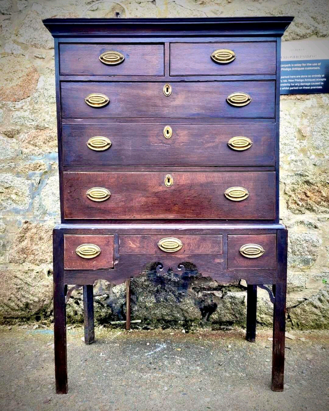 Antique Tall Boy High Boy Cabinet