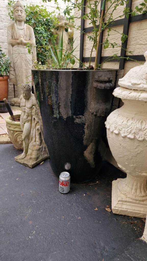 Huge Japanese salt glazed ceramic garden plant pot  